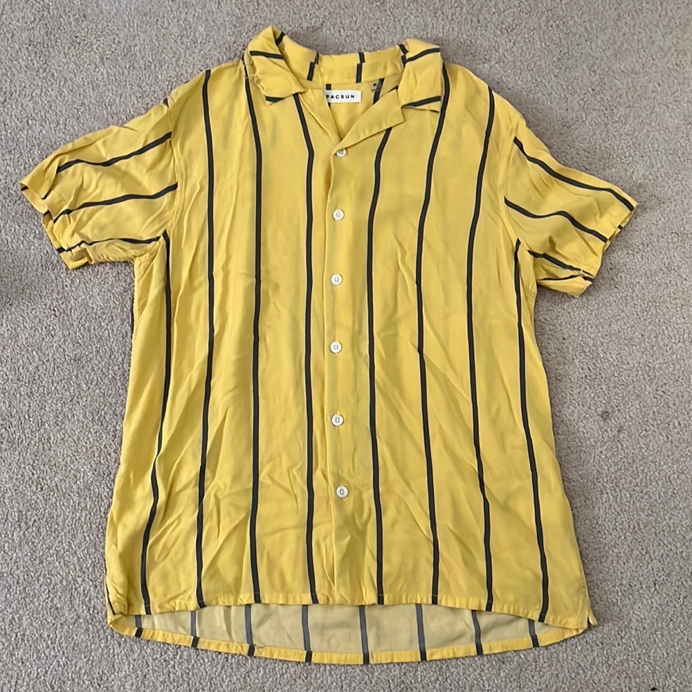 PacSun Striped Button Up T-Shirt